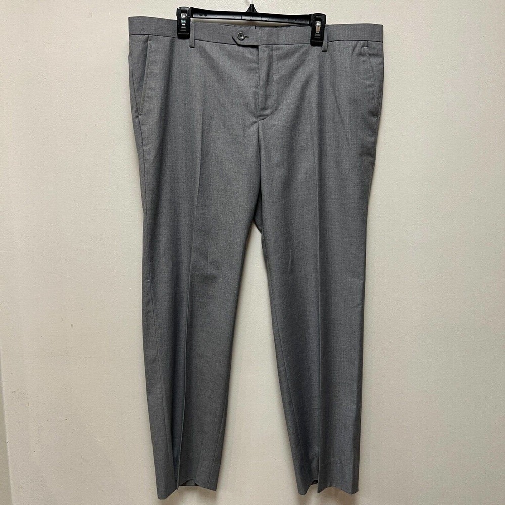 Statement Italy Men's Gray Pants, Dress Pants, Slacks, Unhemmed Men's Size 40R